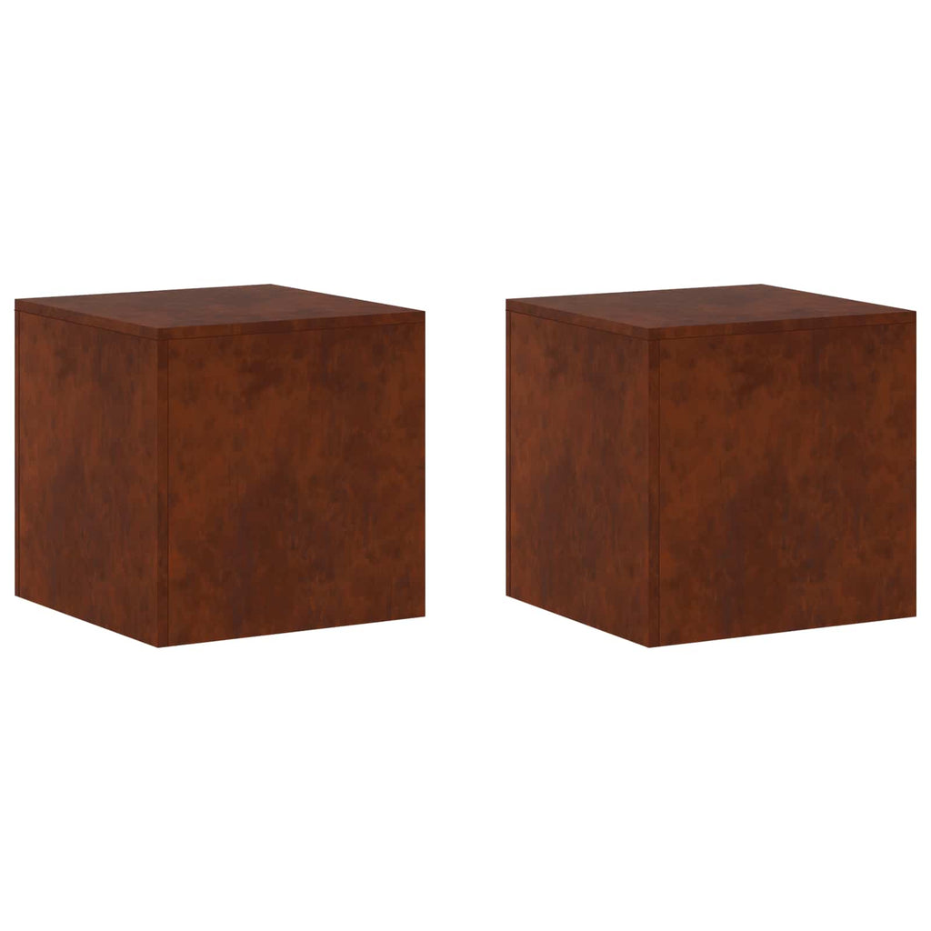 vidaXL Stojak na rośliny 2 pcs Rdzawy 40 x 40 x 40 cm Stal kortenowska
