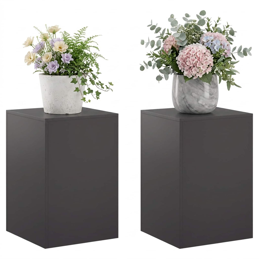 vidaXL Stojak na rośliny 2 pcs Czarny 40 x 40 x 60 cm Stal