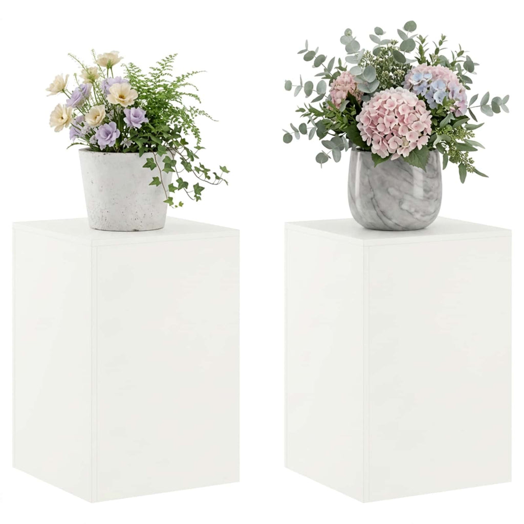 vidaXL Stojak na rośliny 2 pcs Biały 40 x 40 x 60 cm Stal