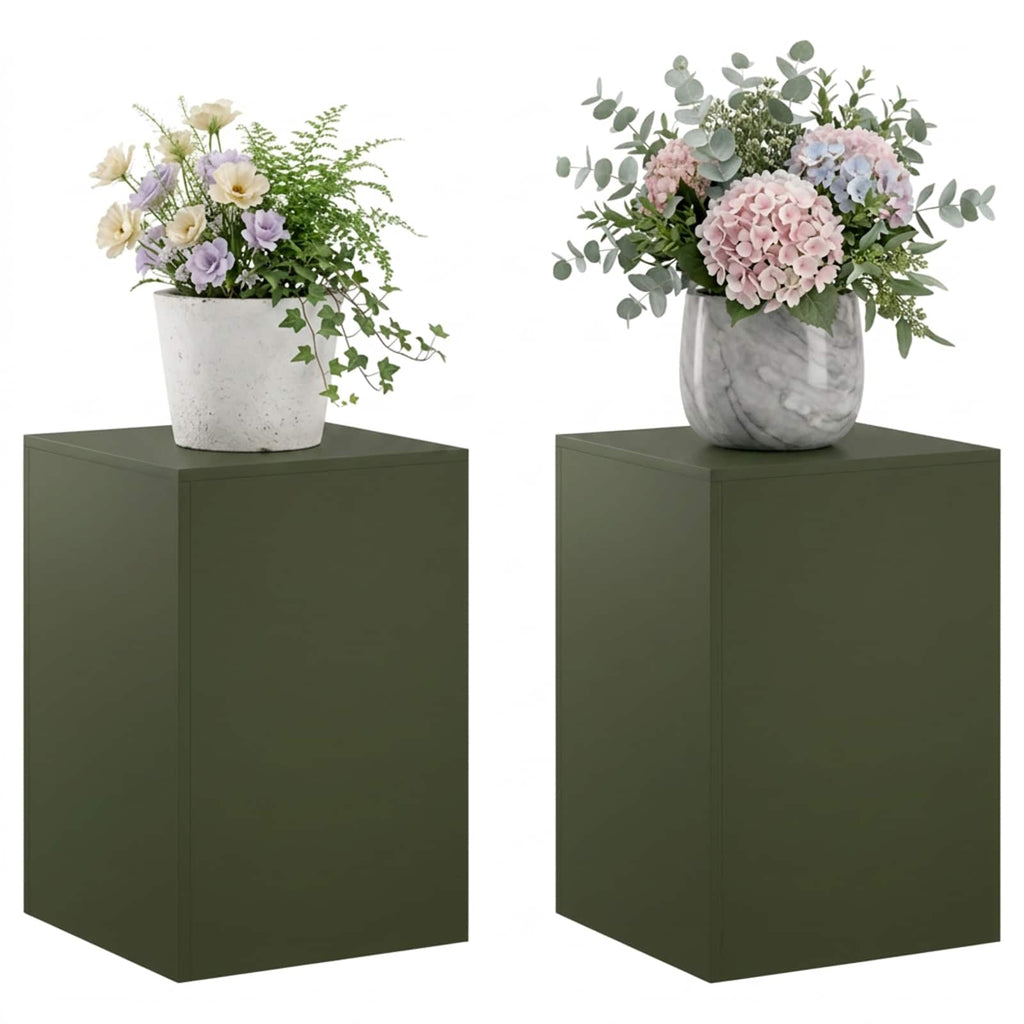 vidaXL Stojak na rośliny 2 pcs Oliwkowy zielony 40 x 40 x 60 cm Stal