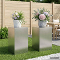 vidaXL Stojak na rośliny 2 pcs srebrny 40 x 40 x 60 cm Stal