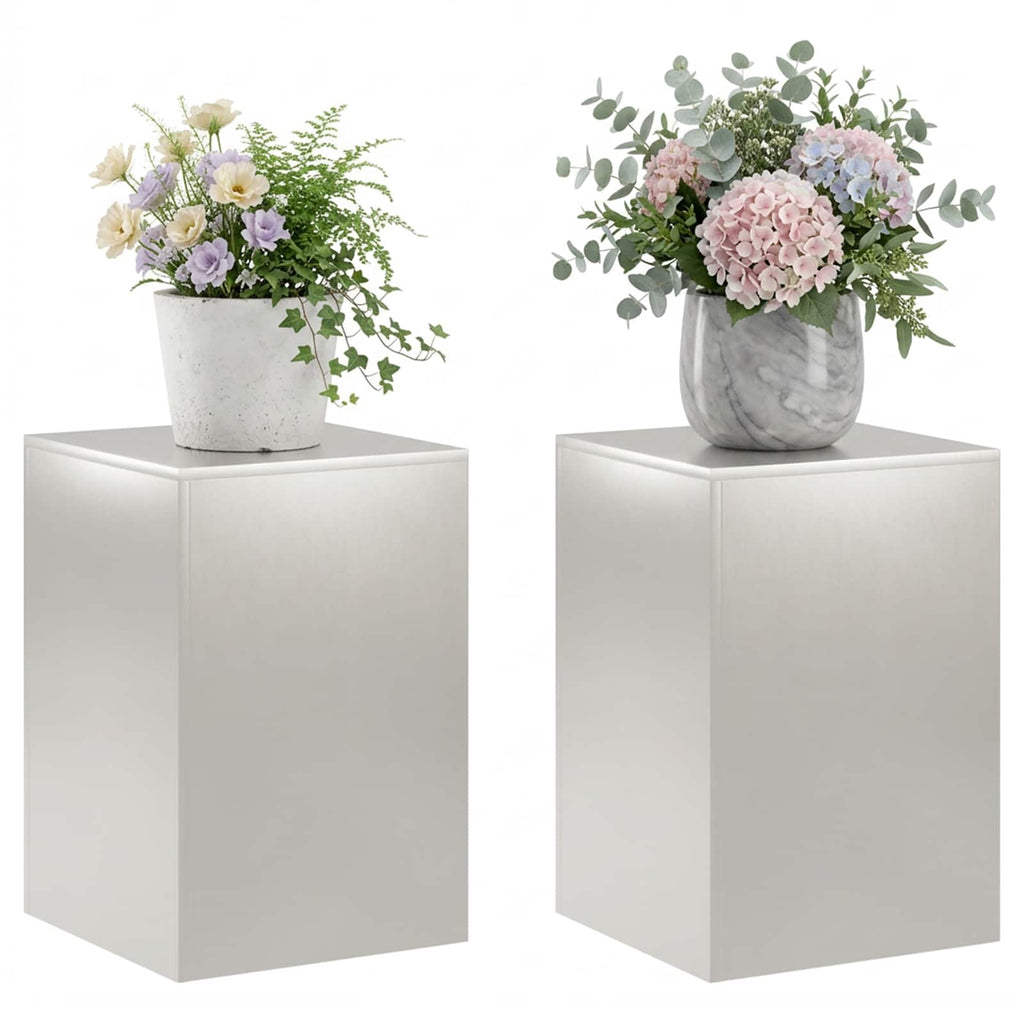 vidaXL Stojak na rośliny 2 pcs srebrny 40 x 40 x 60 cm Stal