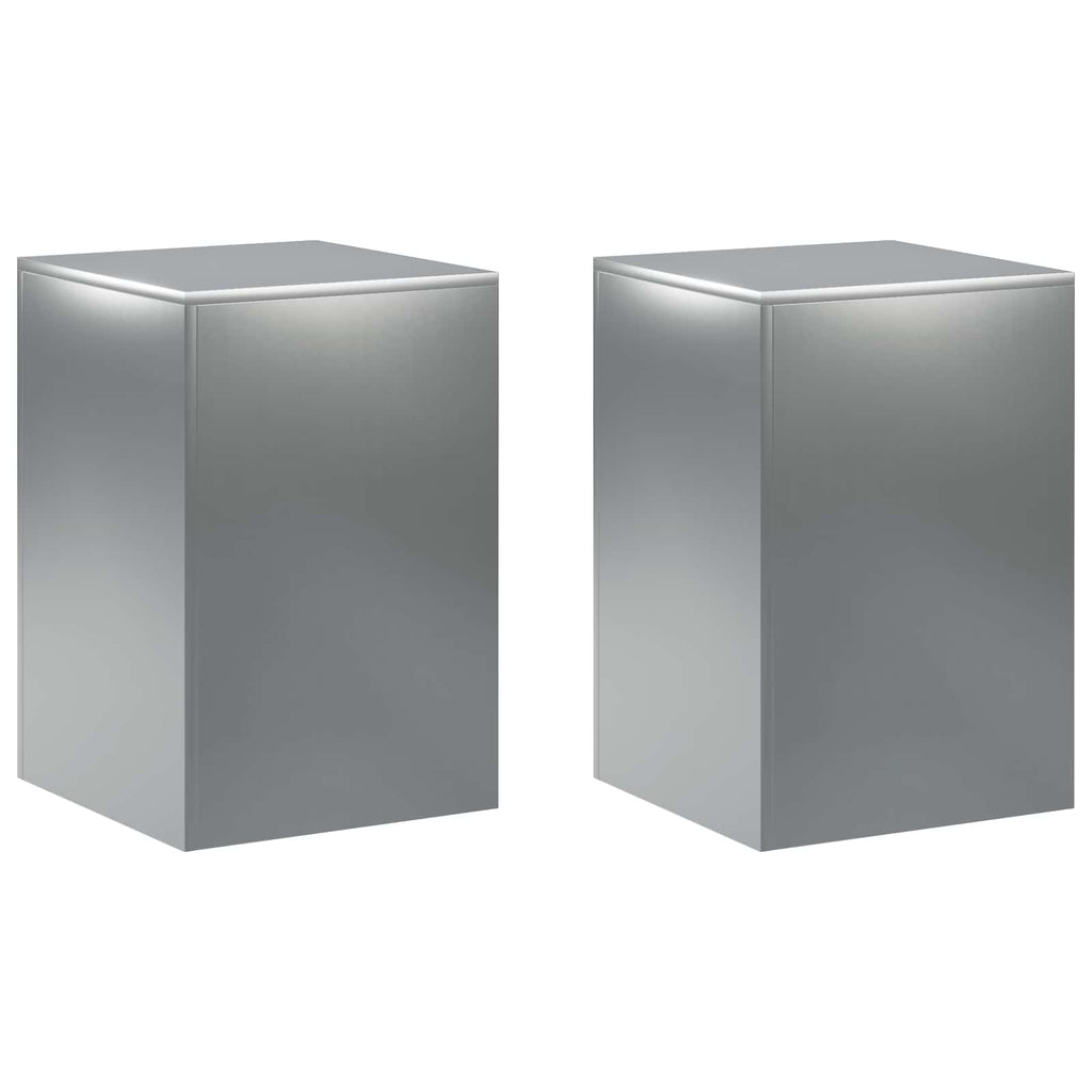 vidaXL Stojak na rośliny 2 pcs srebrny 40 x 40 x 60 cm Stal nierdzewna