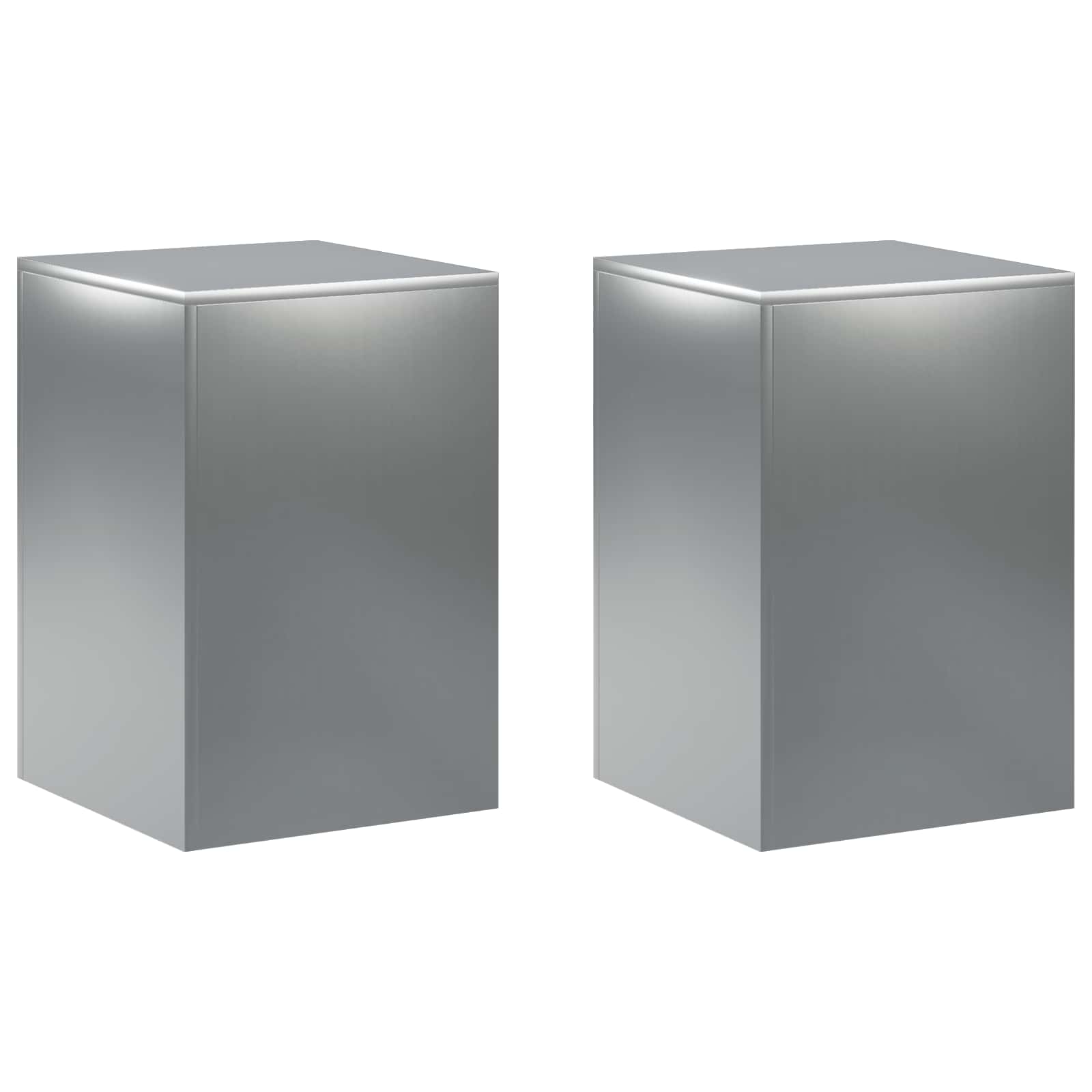 vidaXL Stojak na rośliny 2 pcs srebrny 40 x 40 x 60 cm Stal nierdzewna