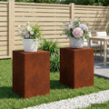 vidaXL Stojak na rośliny 2 pcs Rdzawy 40 x 40 x 60 cm Stal kortenowska