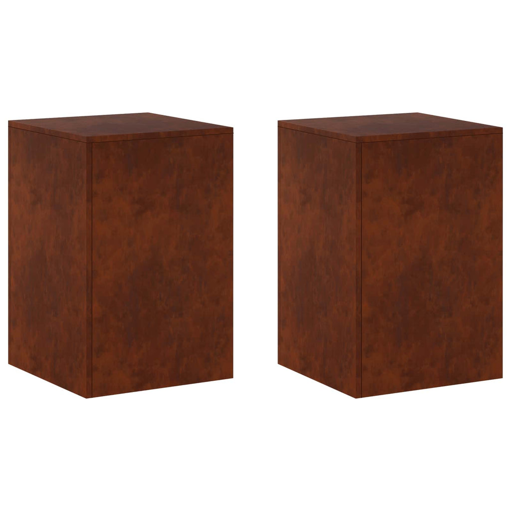vidaXL Stojak na rośliny 2 pcs Rdzawy 40 x 40 x 60 cm Stal kortenowska