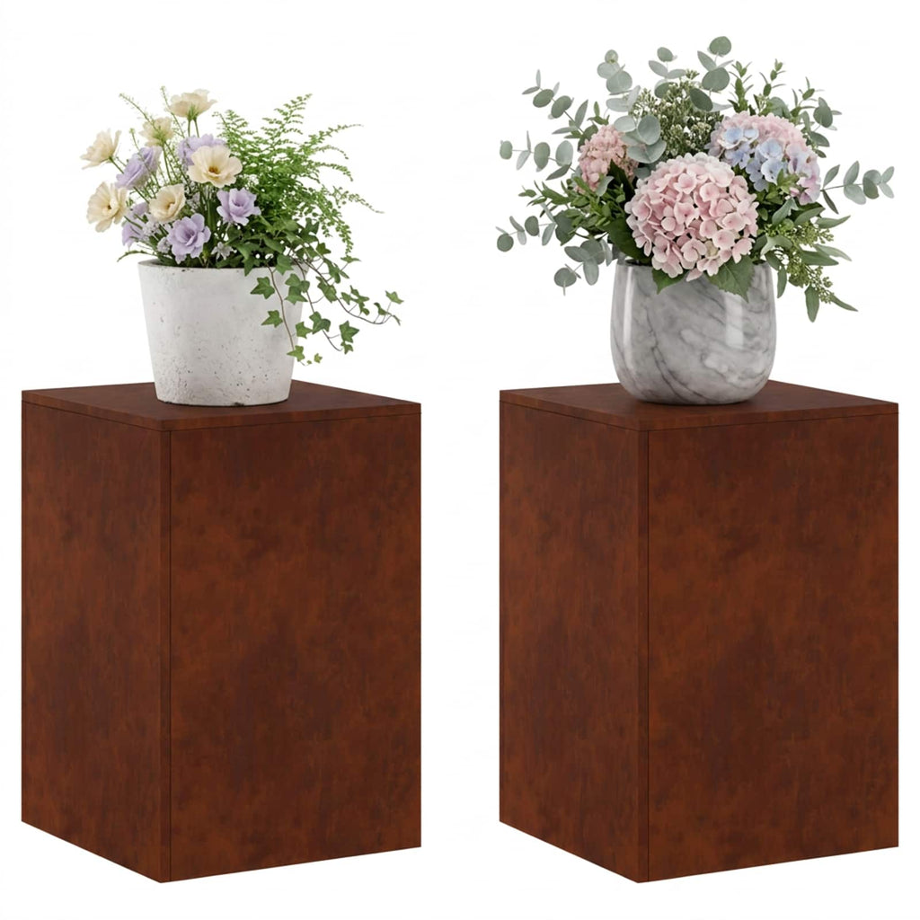 vidaXL Stojak na rośliny 2 pcs Rdzawy 40 x 40 x 60 cm Stal kortenowska