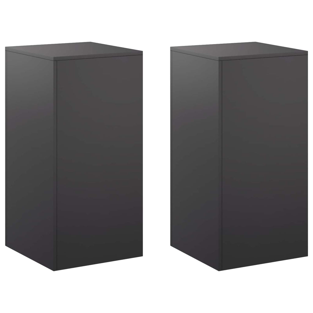 vidaXL Stojak na rośliny 2 pcs Czarny 40 x 40 x 80 cm Stal