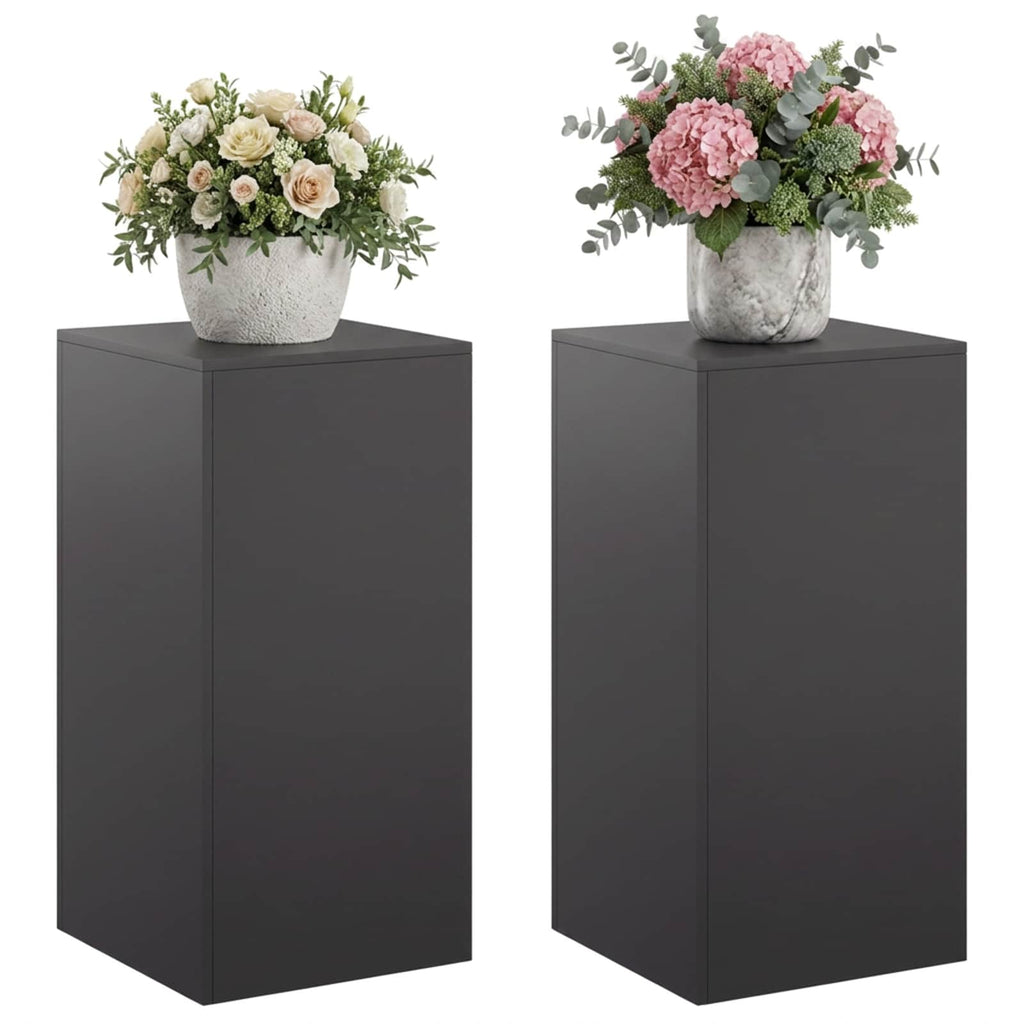 vidaXL Stojak na rośliny 2 pcs Czarny 40 x 40 x 80 cm Stal