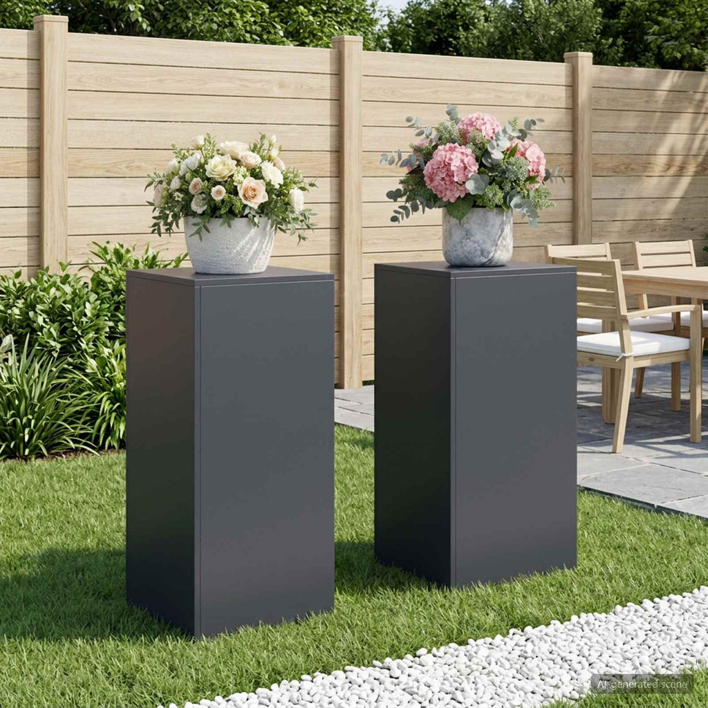 vidaXL Stojak na rośliny 2 pcs antracytowy 40 x 40 x 80 cm