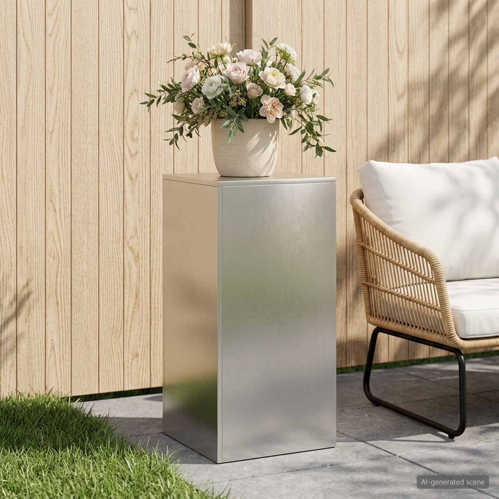 vidaXL Stojak na rośliny srebrny 40 x 40 x 80 cm Stal