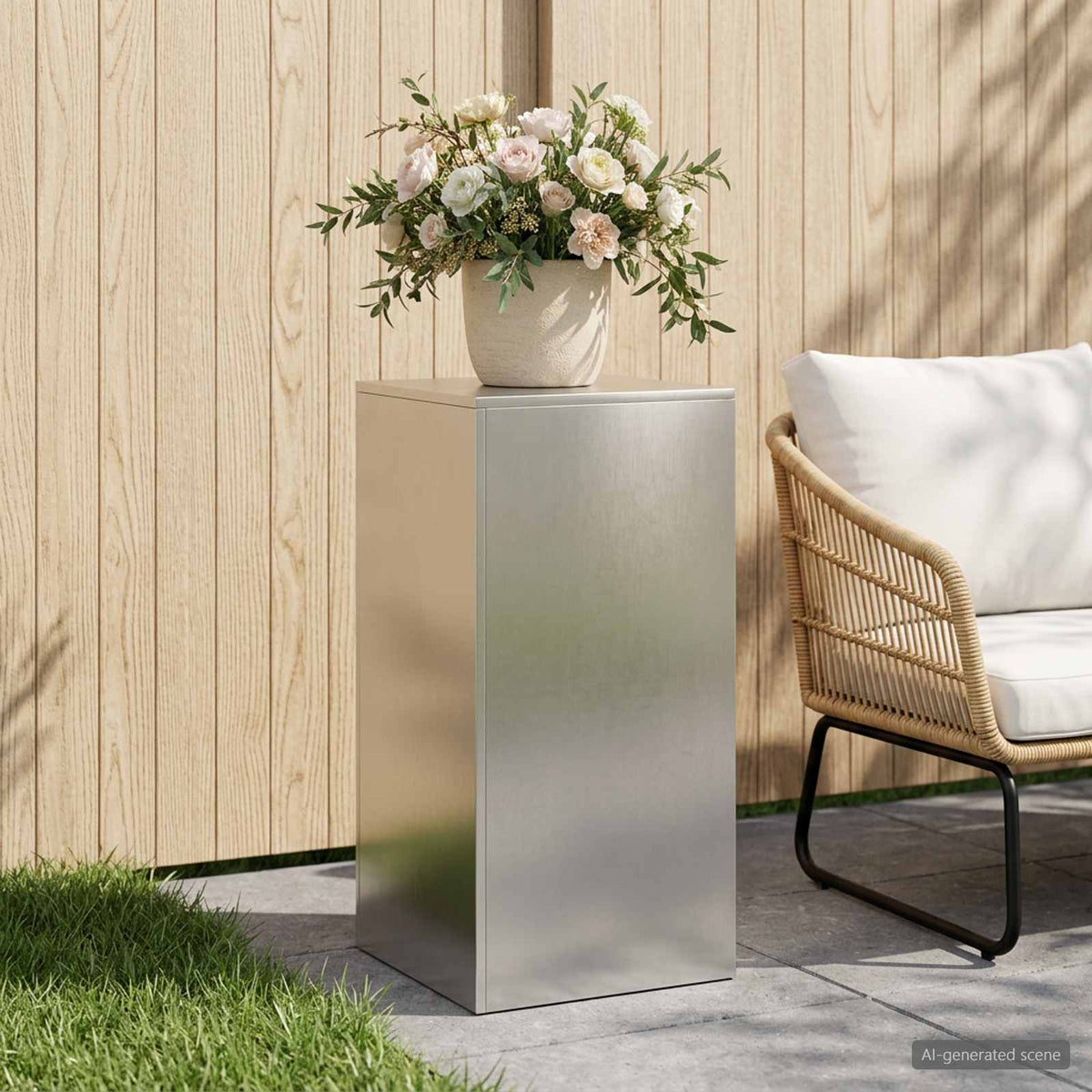 vidaXL Stojak na rośliny srebrny 40 x 40 x 80 cm Stal