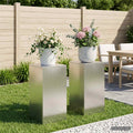 vidaXL Stojak na rośliny 2 pcs srebrny 40 x 40 x 80 cm Stal