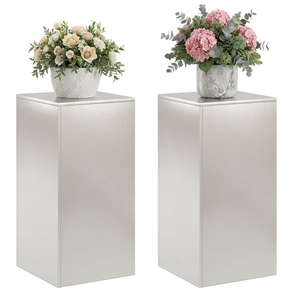 vidaXL Stojak na rośliny 2 pcs srebrny 40 x 40 x 80 cm Stal