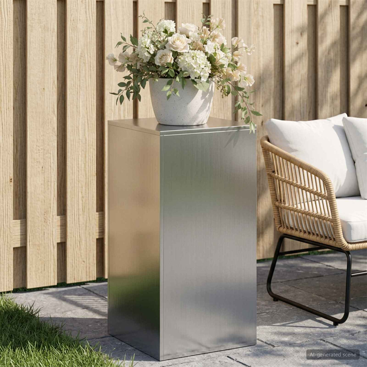 vidaXL Stojak na rośliny srebrny 40 x 40 x 80 cm Stal