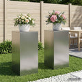 vidaXL Stojak na rośliny 2 pcs srebrny 40 x 40 x 80 cm Stal nierdzewna