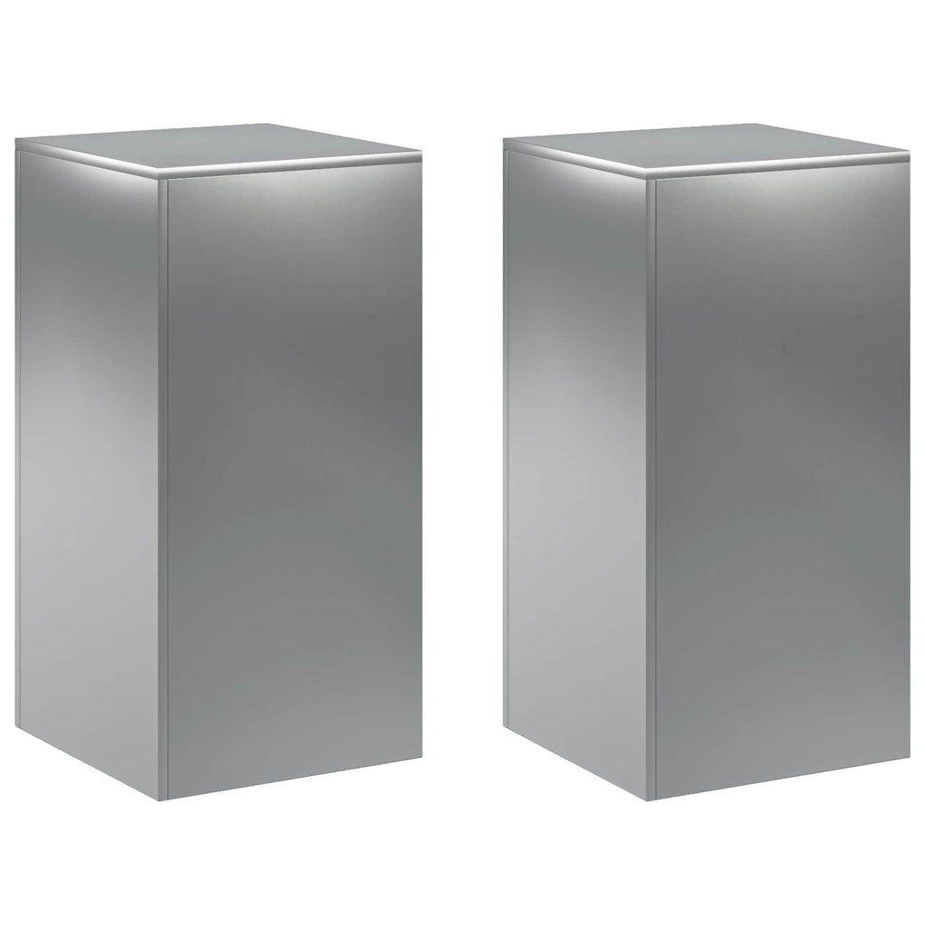 vidaXL Stojak na rośliny 2 pcs srebrny 40 x 40 x 80 cm Stal nierdzewna