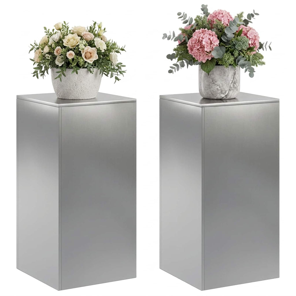 vidaXL Stojak na rośliny 2 pcs srebrny 40 x 40 x 80 cm Stal nierdzewna
