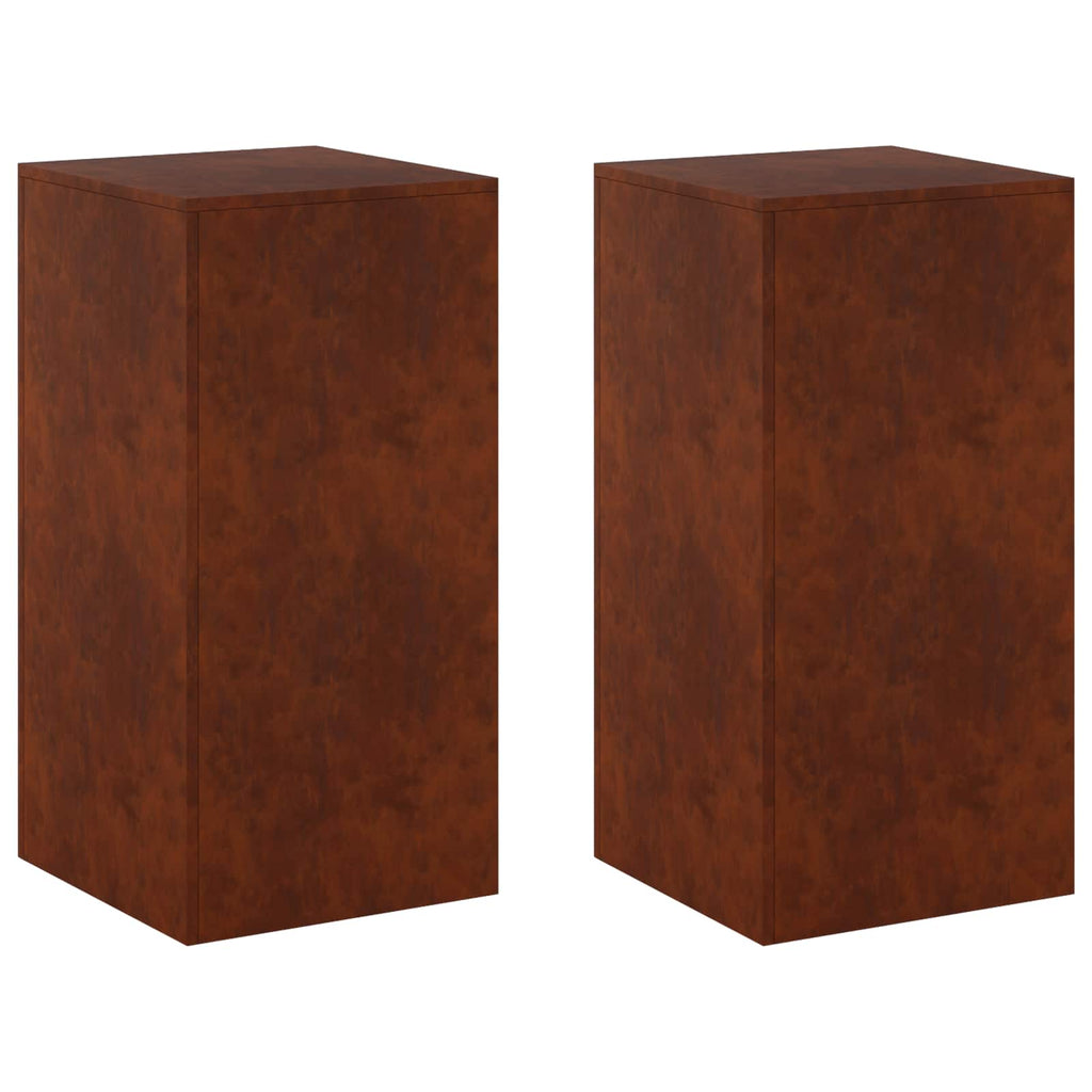 vidaXL Stojak na rośliny 2 pcs Rdzawy 40 x 40 x 80 cm Stal kortenowska