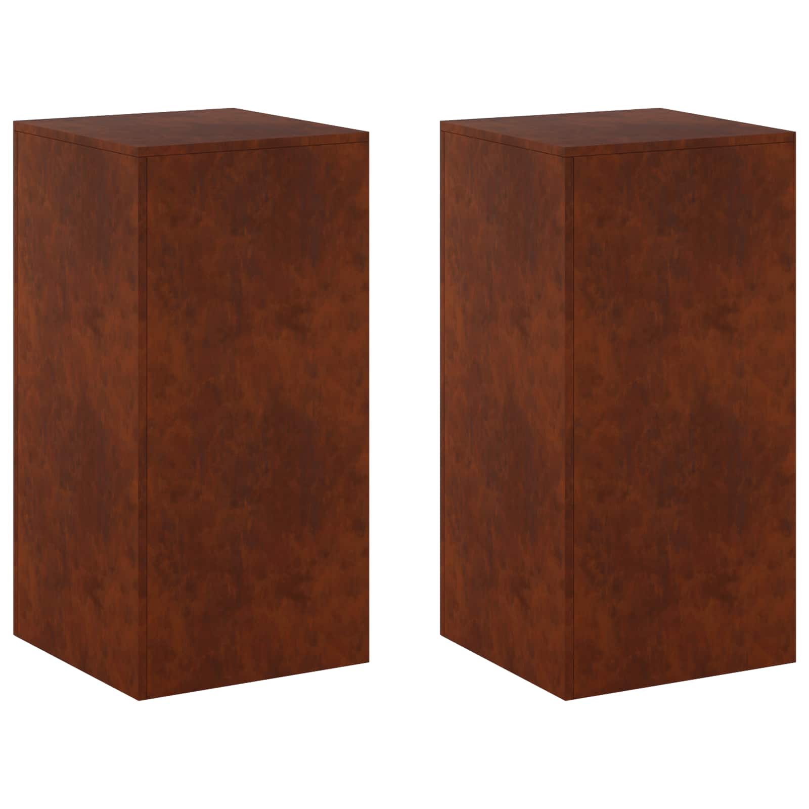 vidaXL Stojak na rośliny 2 pcs Rdzawy 40 x 40 x 80 cm Stal kortenowska