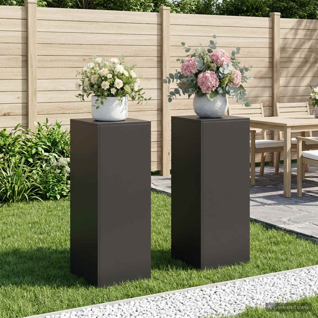 vidaXL Stojak na rośliny 2 pcs Czarny 40 x 40 x 100 cm Stal