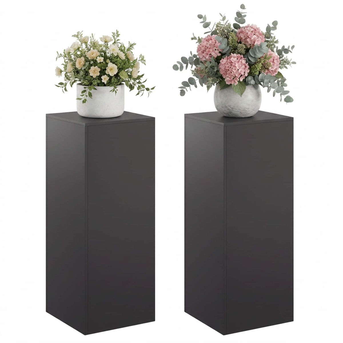 vidaXL Stojak na rośliny 2 pcs Czarny 40 x 40 x 100 cm Stal