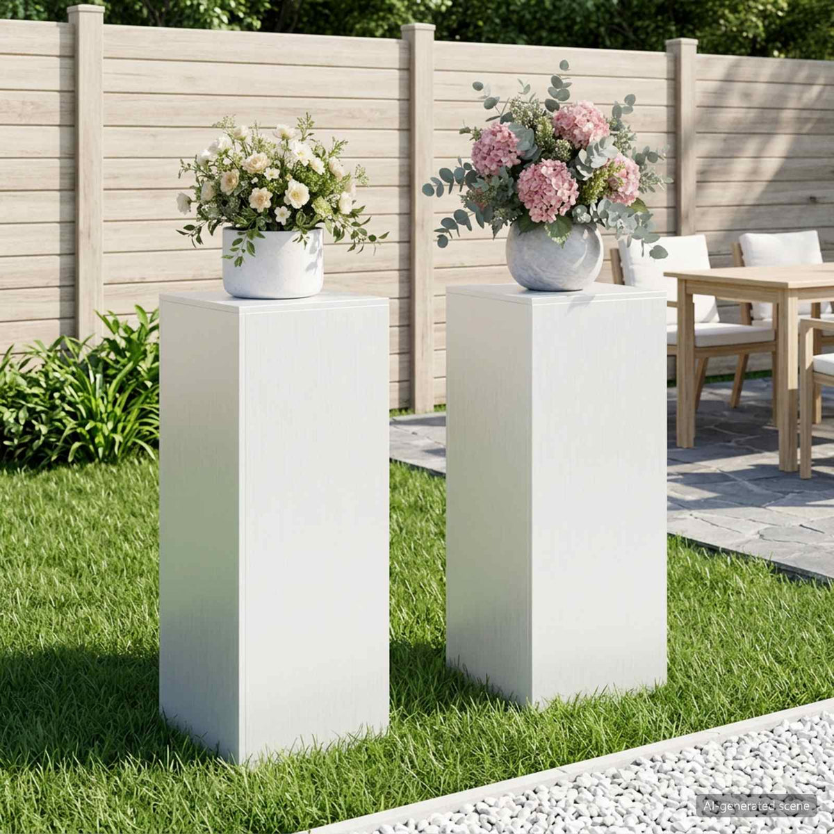 vidaXL Stojak na rośliny 2 pcs Biały 40 x 40 x 100 cm Stal