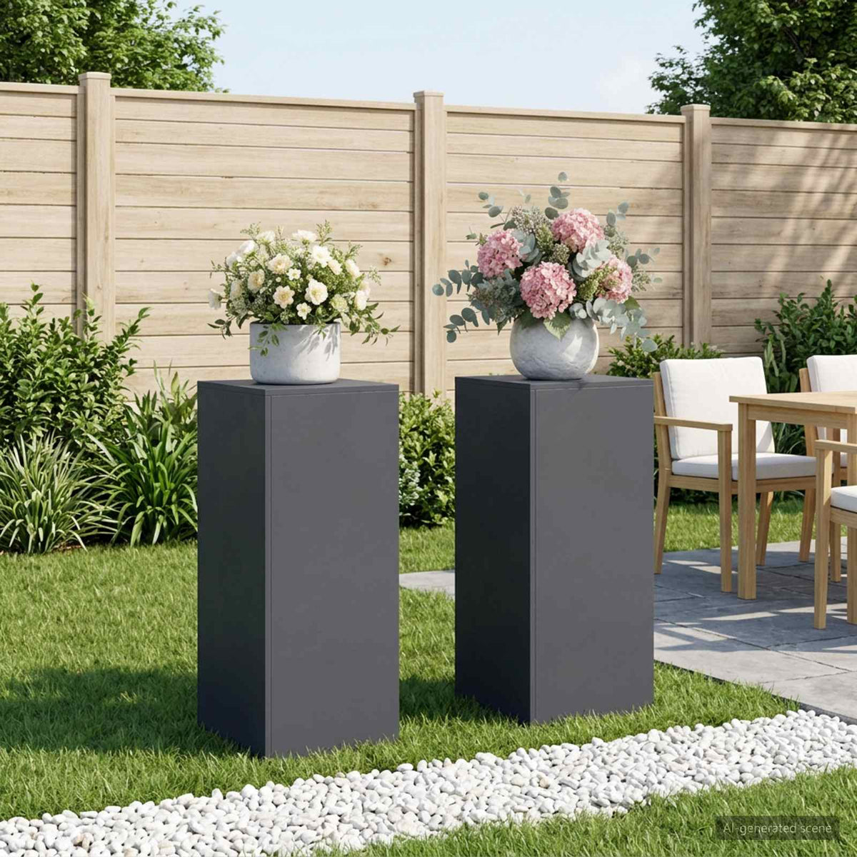 vidaXL Stojak na rośliny 2 pcs antracytowy 40 x 40 x 100 cm