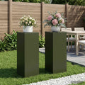 vidaXL Stojak na rośliny 2 pcs Oliwkowy zielony 40 x 40 x 100 cm Stal