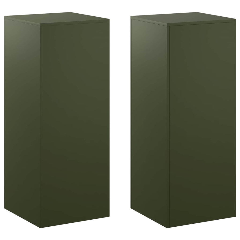 vidaXL Stojak na rośliny 2 pcs Oliwkowy zielony 40 x 40 x 100 cm Stal