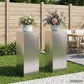 vidaXL Stojak na rośliny 2 pcs srebrny 40 x 40 x 100 cm Stal