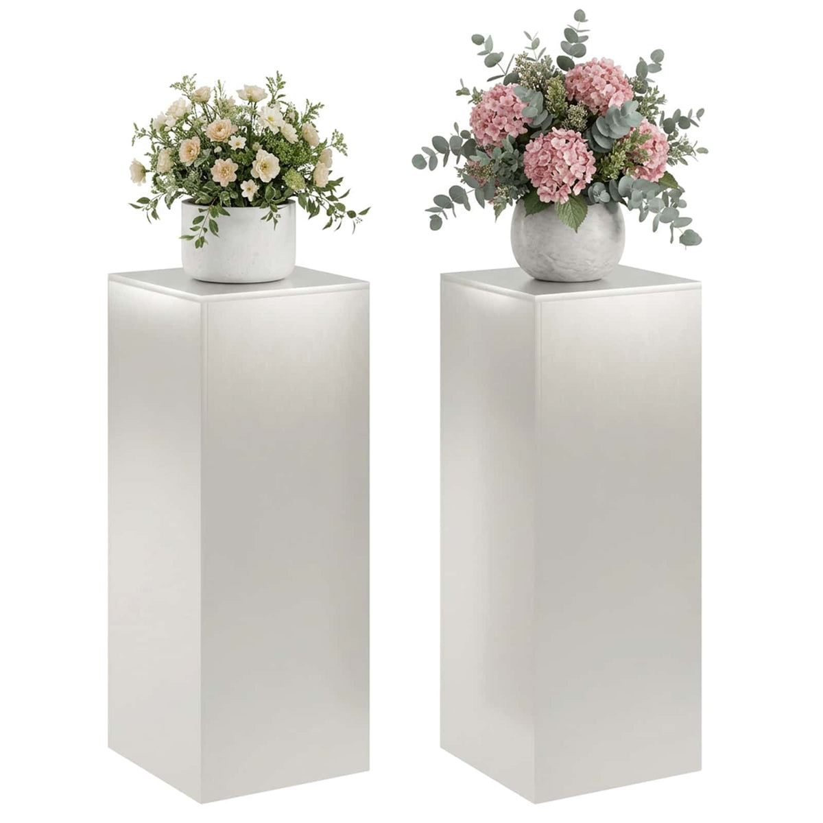 vidaXL Stojak na rośliny 2 pcs srebrny 40 x 40 x 100 cm Stal