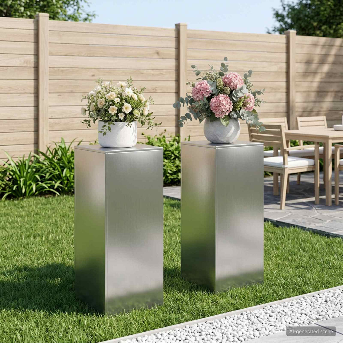 vidaXL Stojak na rośliny 2 pcs srebrny 40 x 40 x 100 cm
