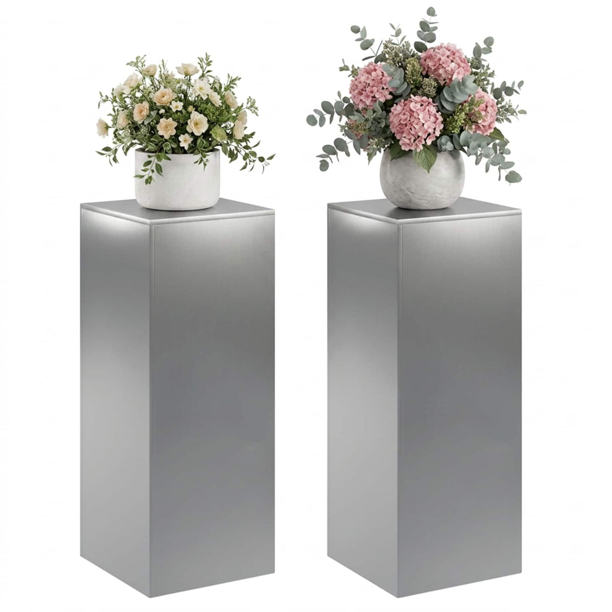 vidaXL Stojak na rośliny 2 pcs srebrny 40 x 40 x 100 cm