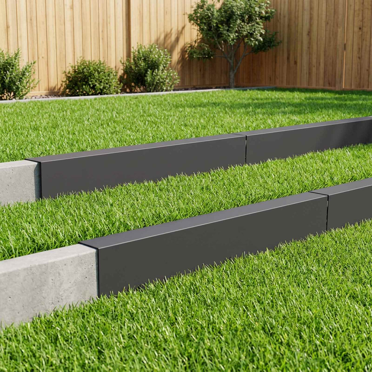 vidaXL Profil nakładkowy ogrodowy 10 szt. 100 x 10 x 15 cm Stal Czarny