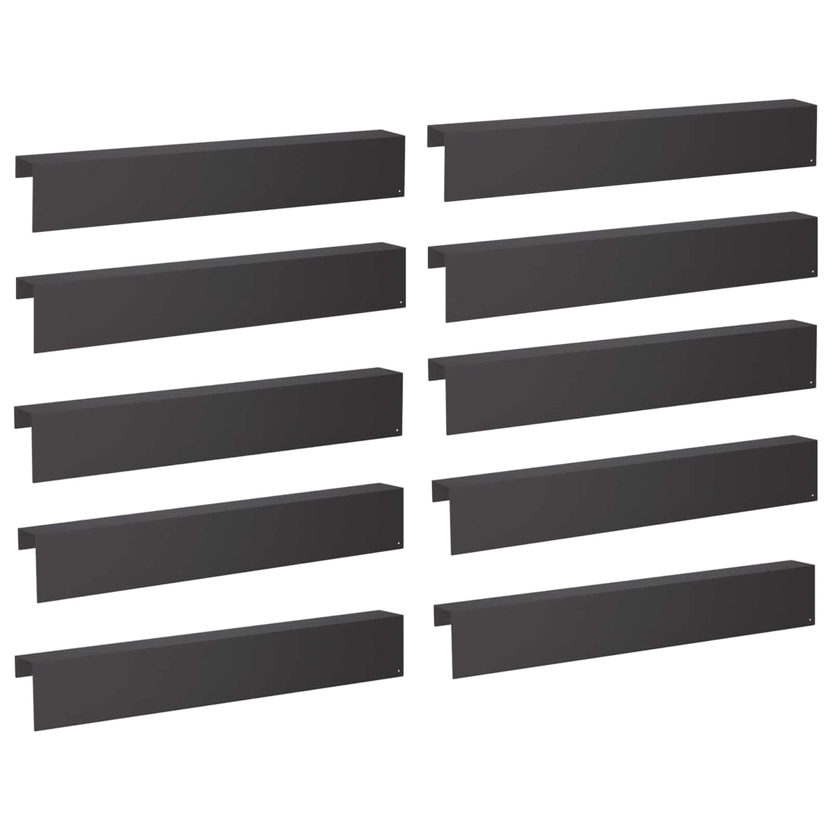 vidaXL Profil nakładkowy ogrodowy 10 szt. 100 x 10 x 15 cm Stal Czarny