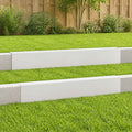vidaXL Profil nakładkowy ogrodowy 2 szt. 100 x 10 x 15 cm Stal Biały