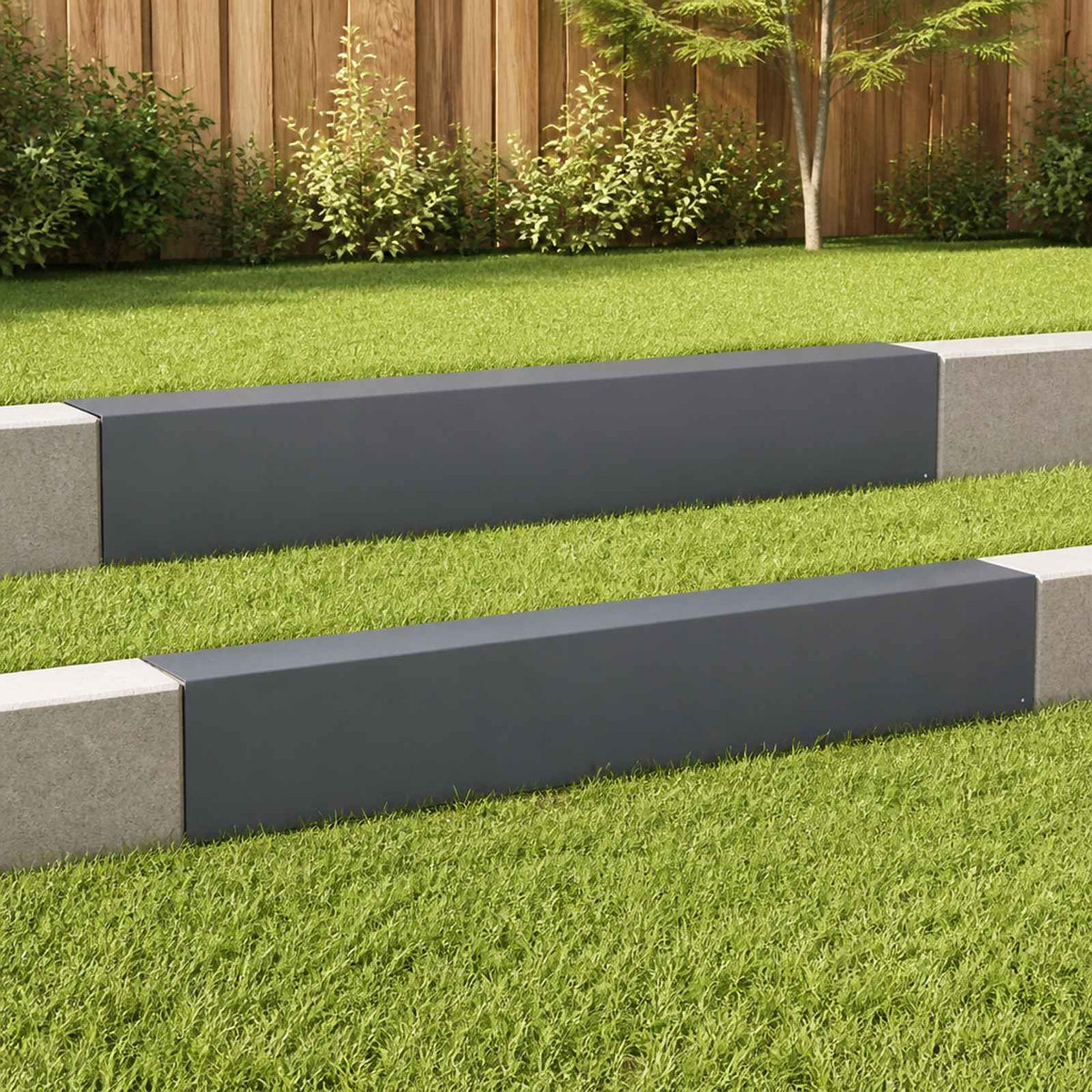 vidaXL Profil nakładkowy ogrodowy 2 szt. 100 x 10 x 15 cm Stal