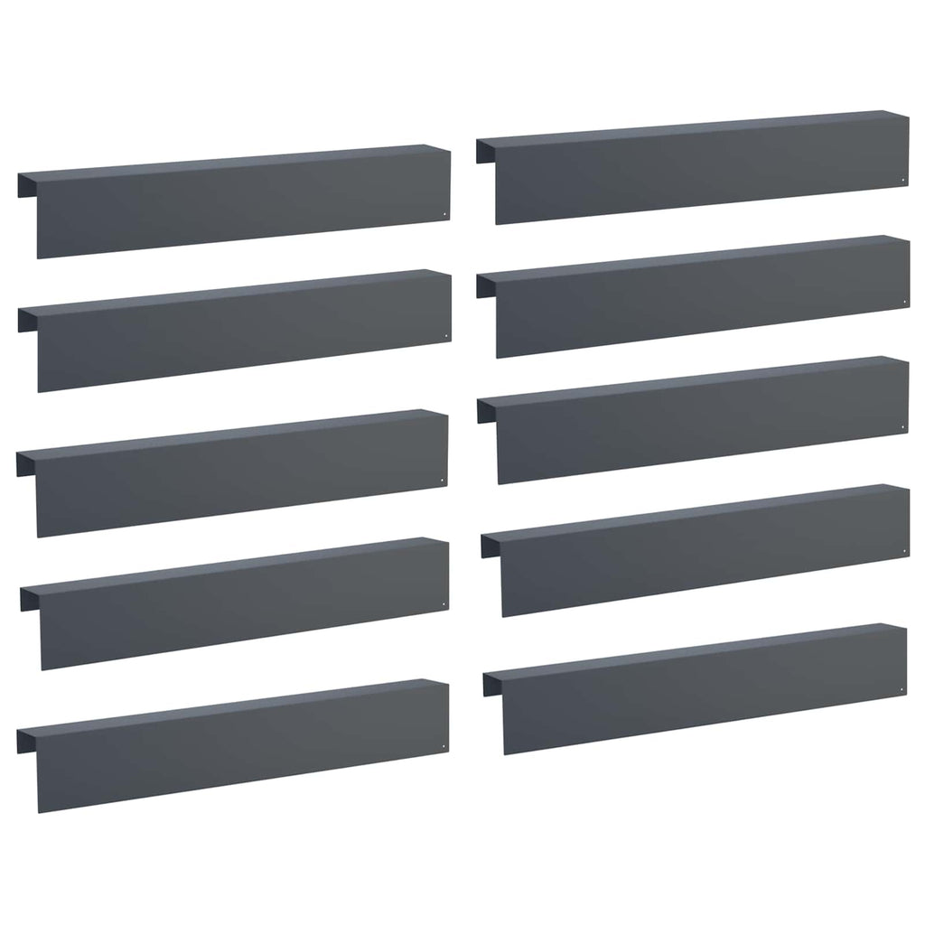 vidaXL Profil nakładkowy ogrodowy 10 szt. 100 x 10 x 15 cm Stal