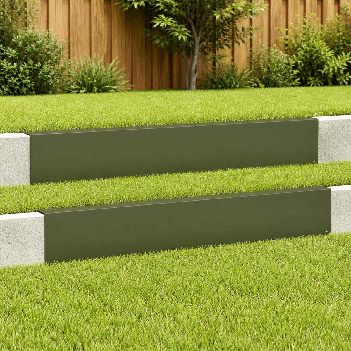 vidaXL Profil nakładkowy ogrodowy 2 szt. 100 x 10 x 15 cm Stal