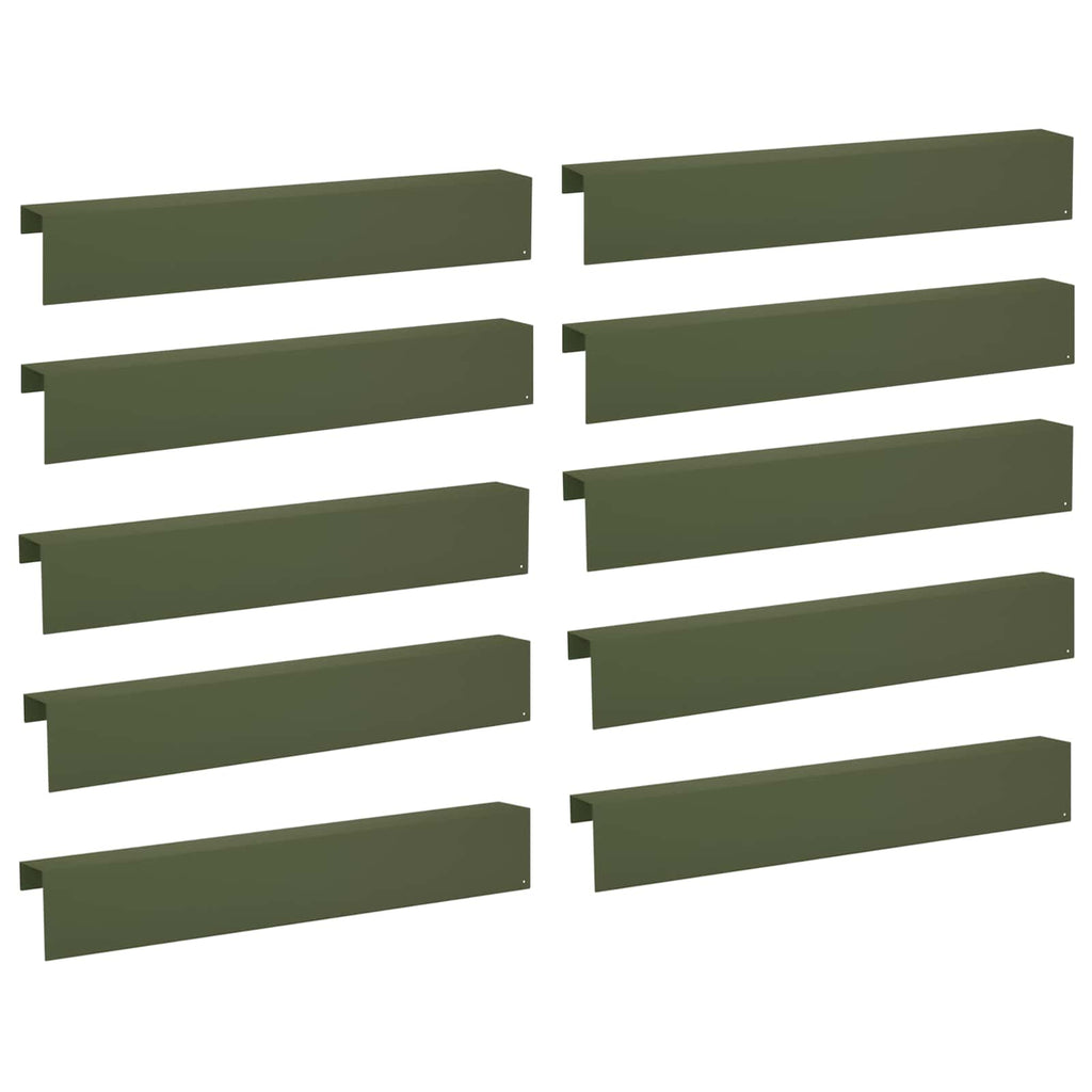 vidaXL Profil nakładkowy ogrodowy 10 szt. 100 x 10 x 15 cm Stal