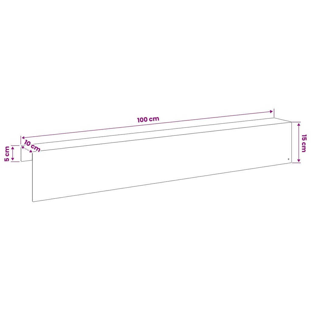 vidaXL Profil nakładkowy ogrodowy 2 szt. 100 x 10 x 15 cm