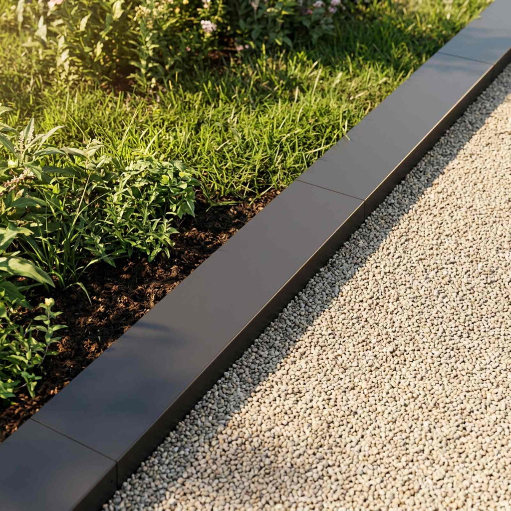 vidaXL Profil nakładkowy ogrodowy 10 szt. 100 x 20 x 5 cm Stal Czarny