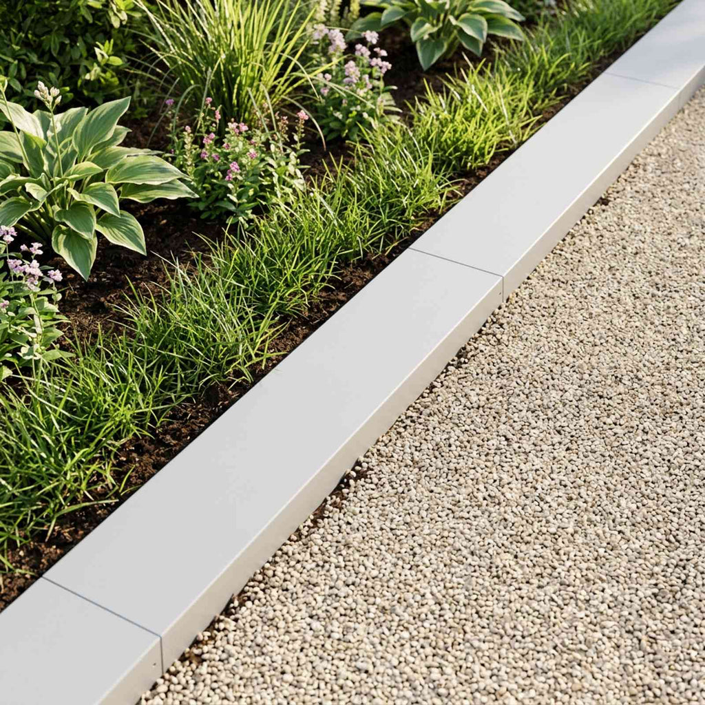 vidaXL Profil nakładkowy ogrodowy 10 szt. 100 x 20 x 5 cm Stal Biały