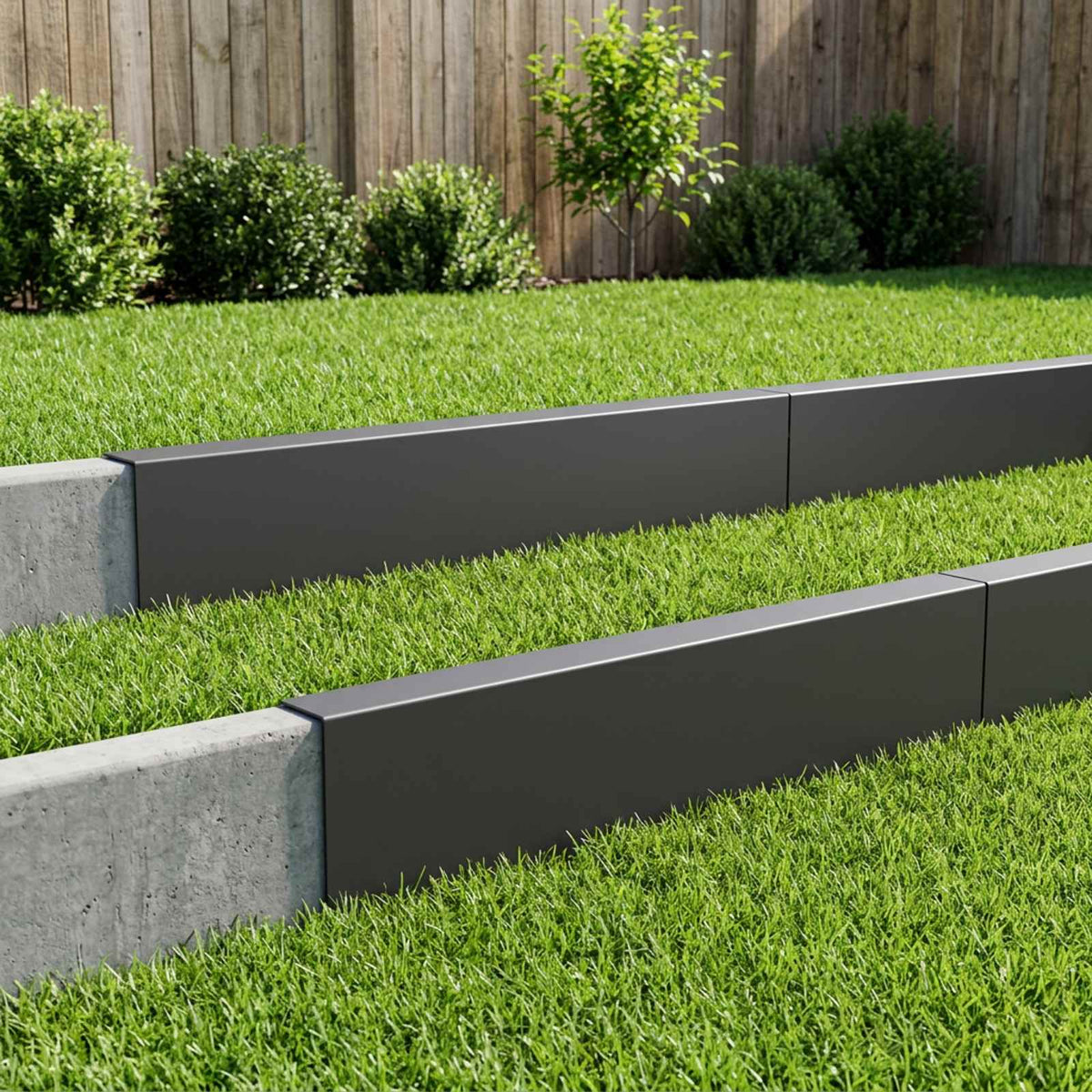 vidaXL Profil nakładkowy ogrodowy 10 szt. 100 x 5 x 15 cm Stal Czarny