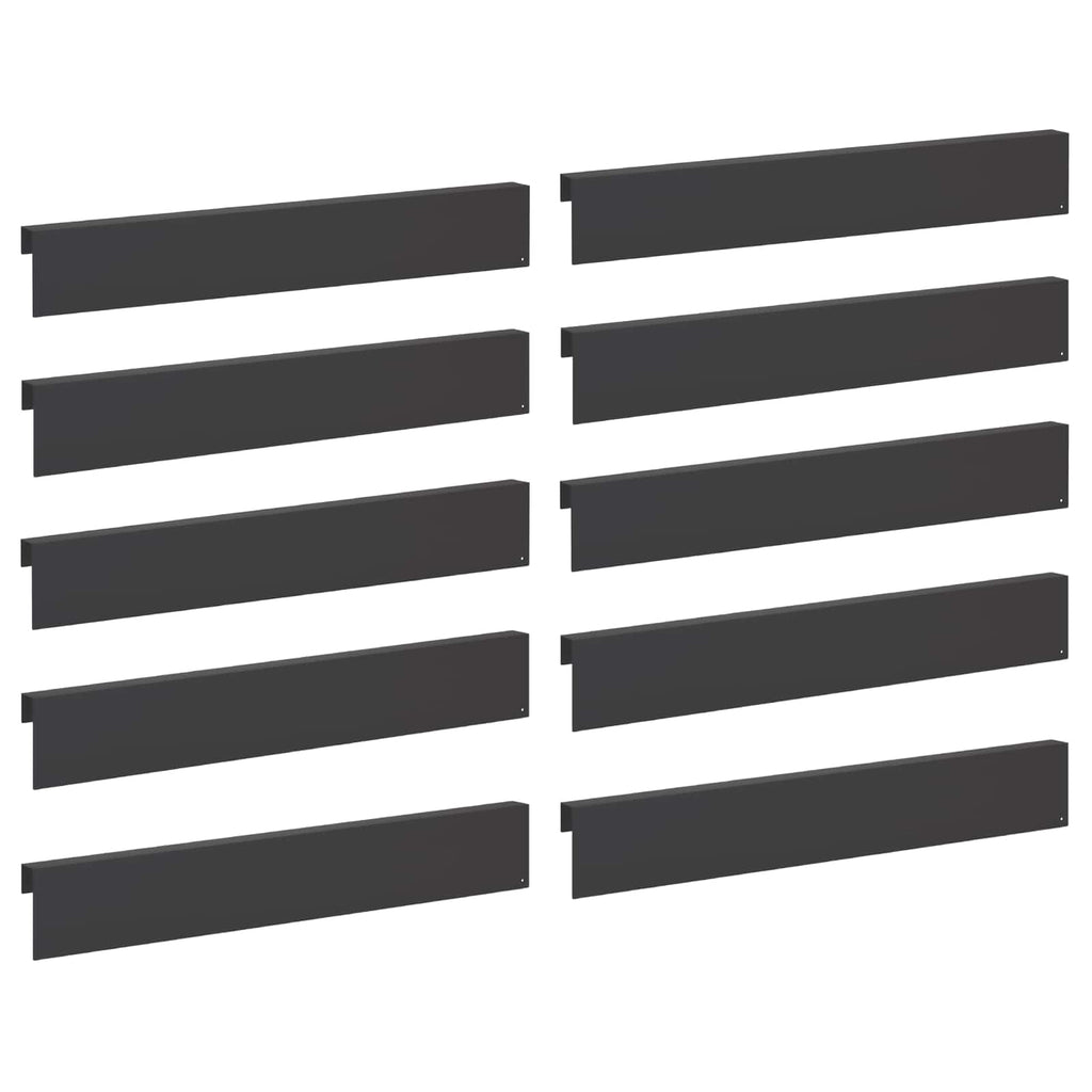 vidaXL Profil nakładkowy ogrodowy 10 szt. 100 x 5 x 15 cm Stal Czarny