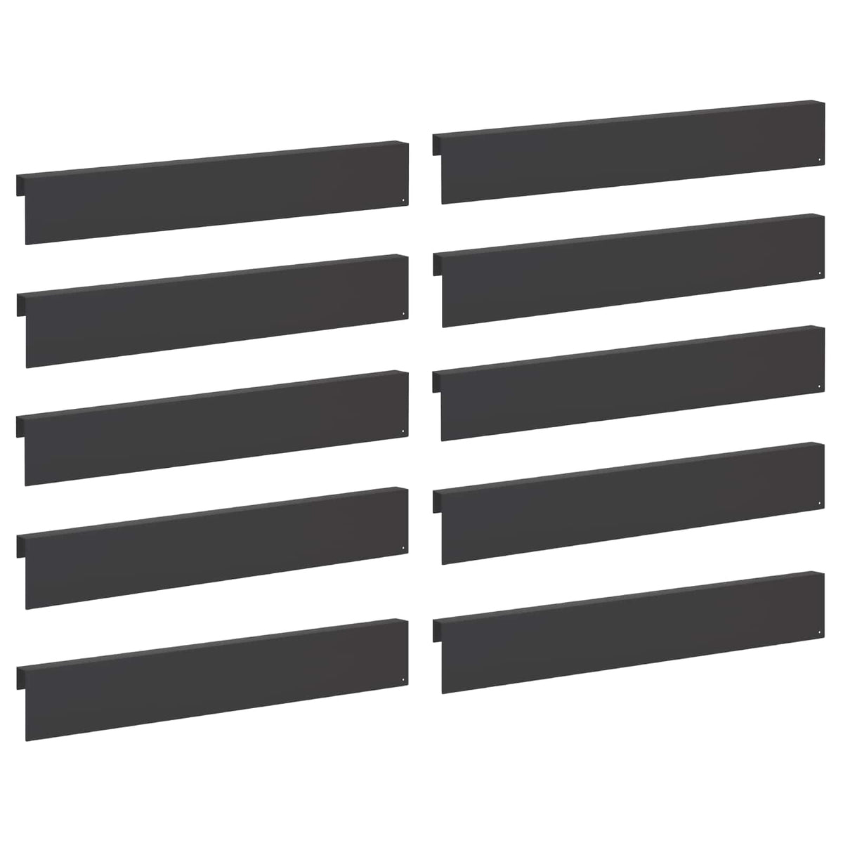 vidaXL Profil nakładkowy ogrodowy 10 szt. 100 x 5 x 15 cm Stal Czarny