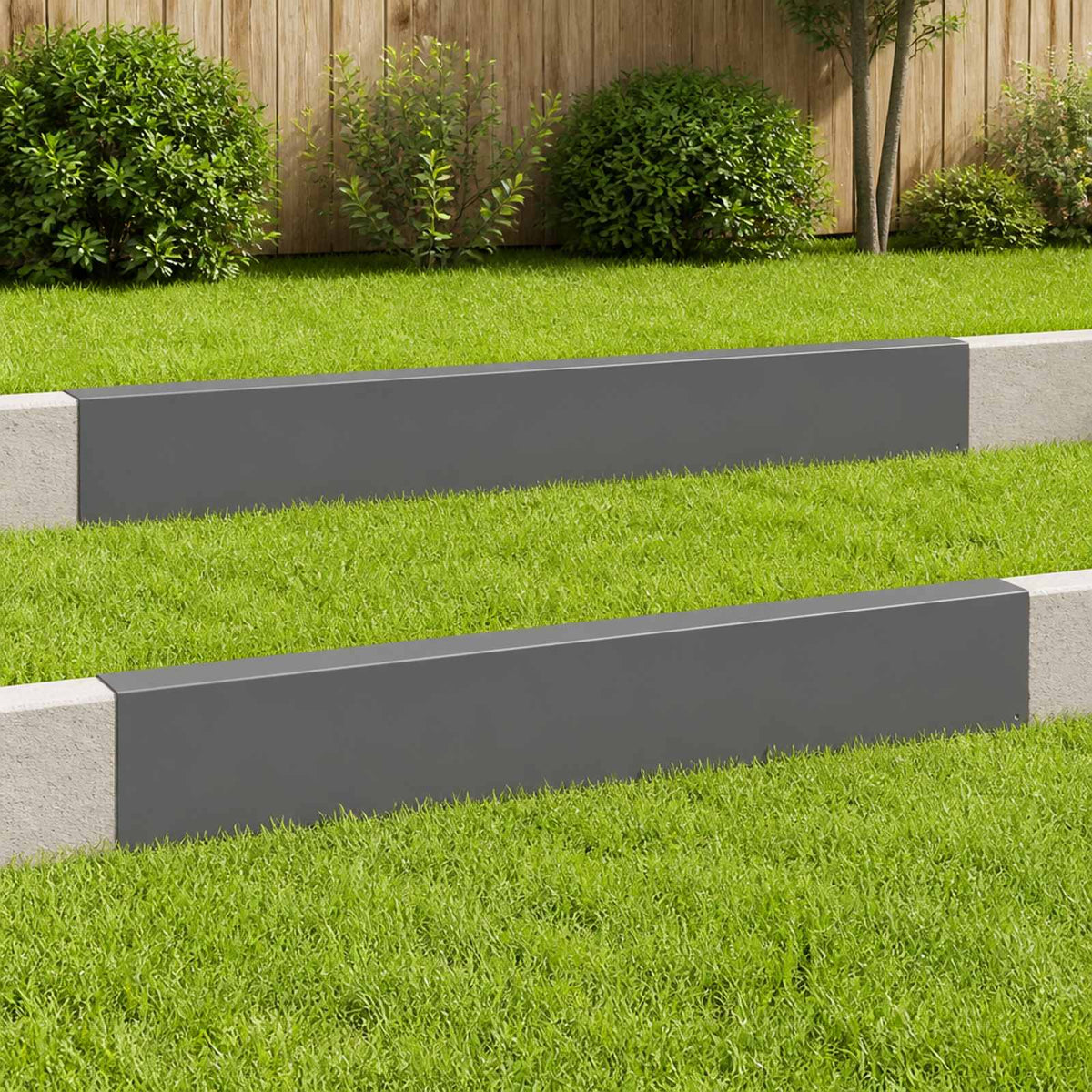 vidaXL Profil nakładkowy ogrodowy 2 szt. 100 x 5 x 15 cm Stal