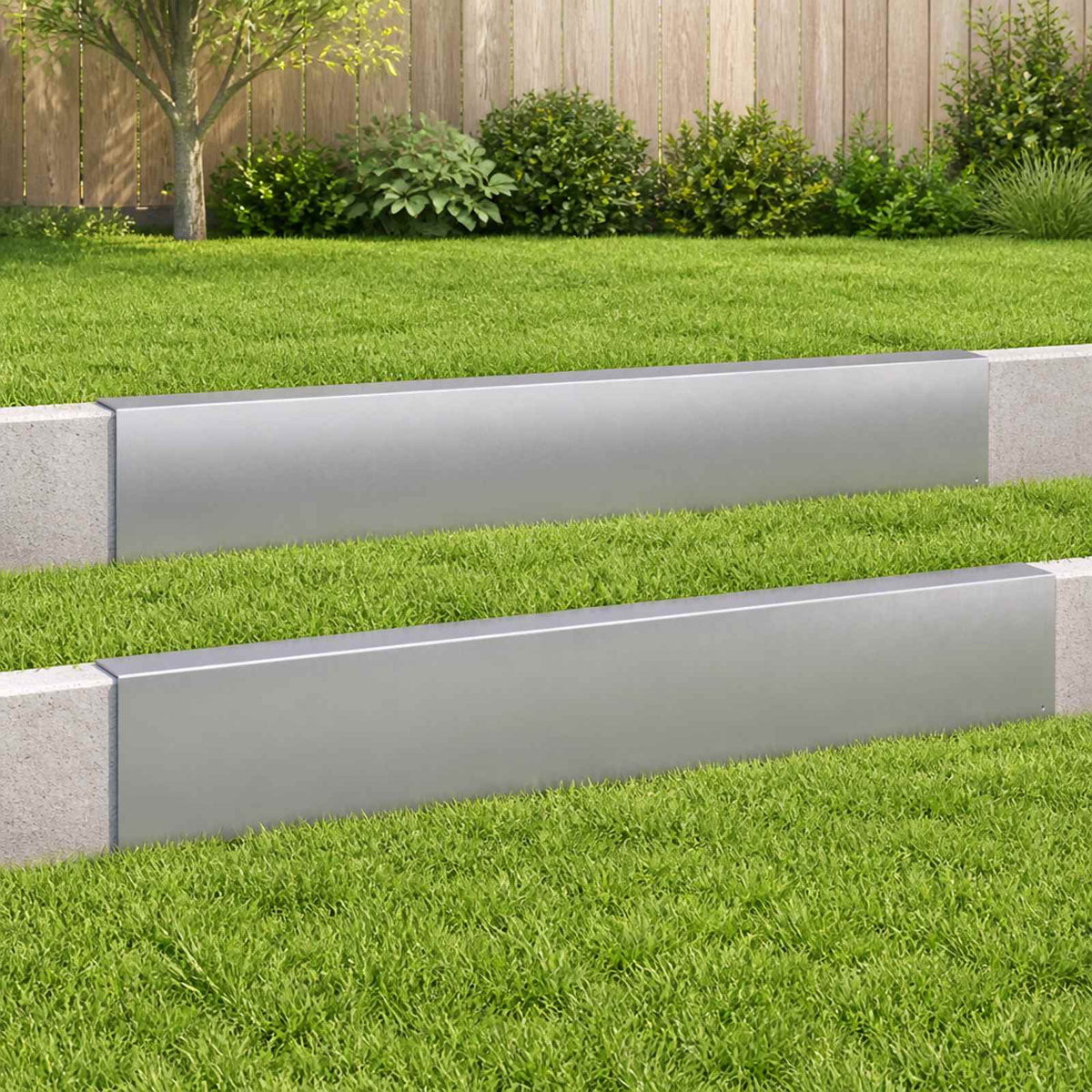 vidaXL Profil nakładkowy ogrodowy 2 szt. 100 x 5 x 15 cm