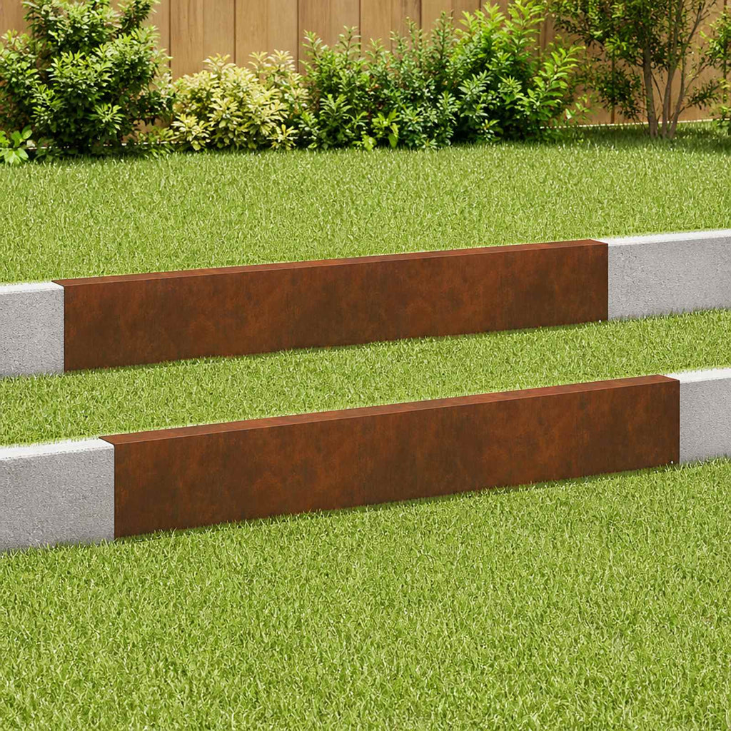 vidaXL Profil nakładkowy ogrodowy 2 szt. 100 x 5 x 15 cm